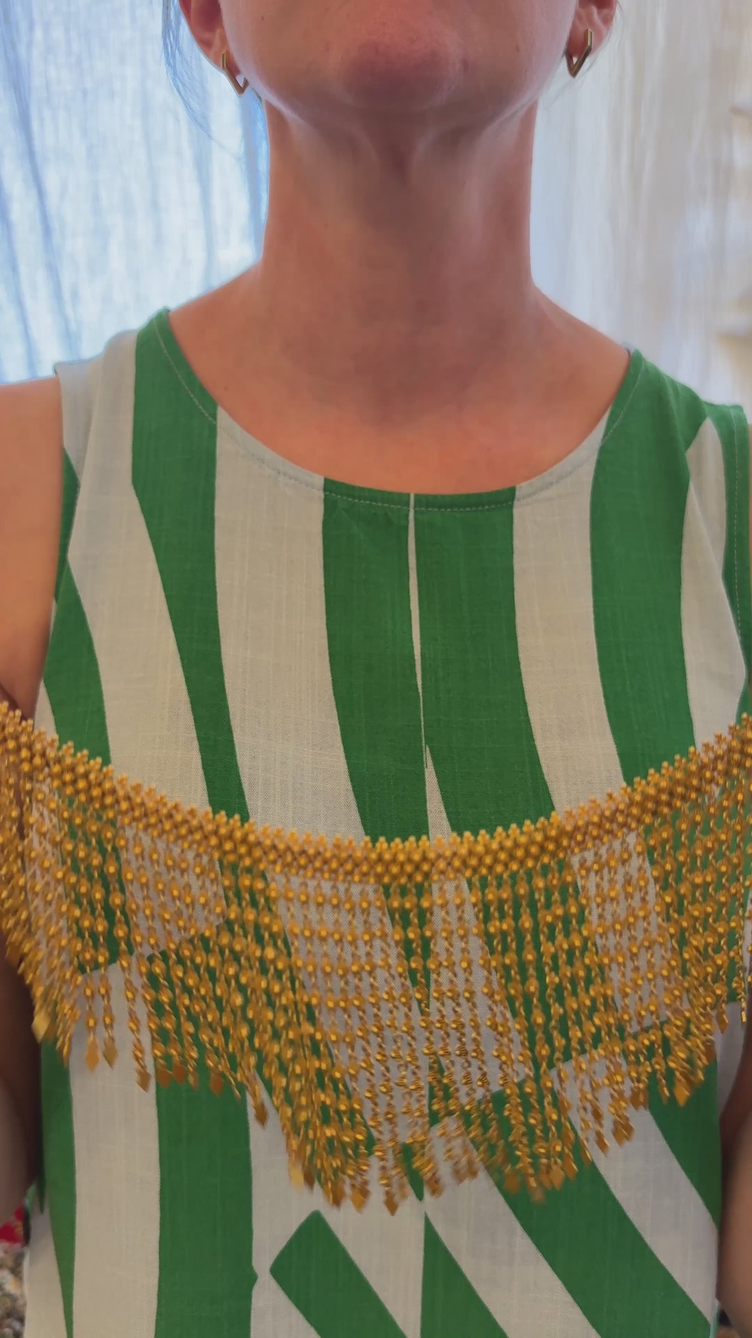 Cascading Fringe Bib Necklace in 14K Gold