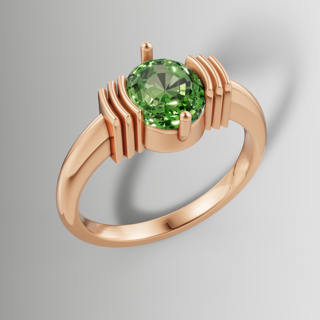 Art Deco Inspired Half Bezel Solitaire