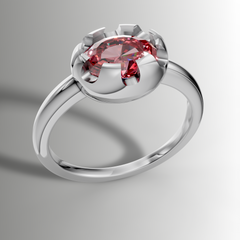 Victorian Inspired Belcher Ring for an Oval Stone