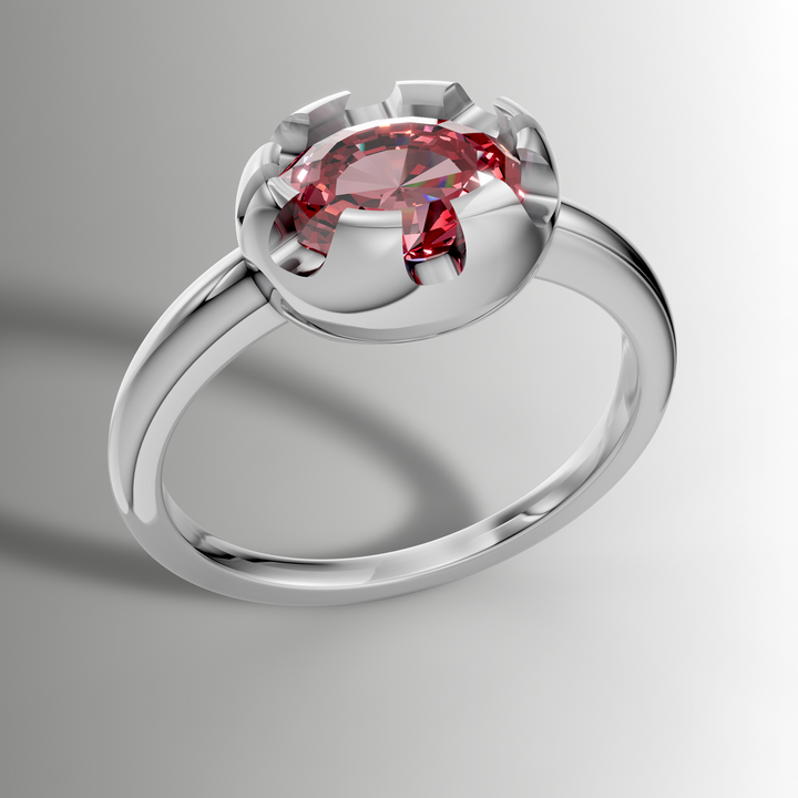Victorian Inspired Belcher Ring for an Oval Stone