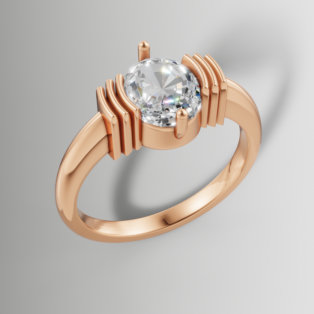 Art Deco Inspired Half Bezel Solitaire