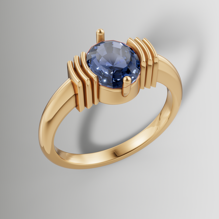Art Deco Inspired Half Bezel Solitaire