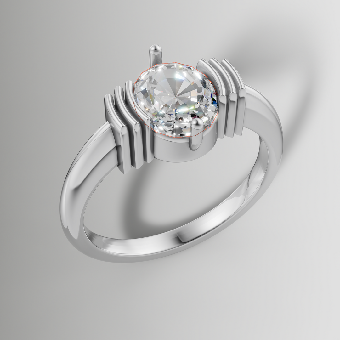 Art Deco Inspired Half Bezel Solitaire