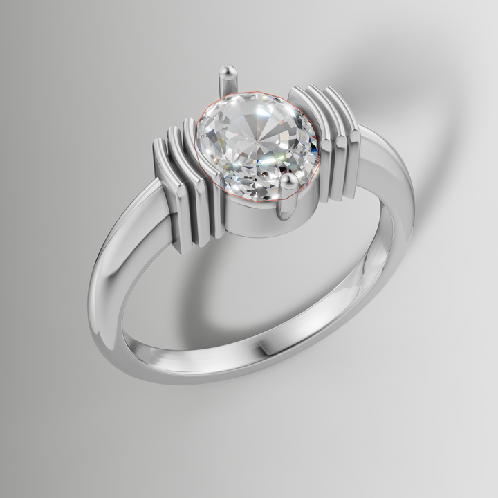 Art Deco Inspired Half Bezel Solitaire