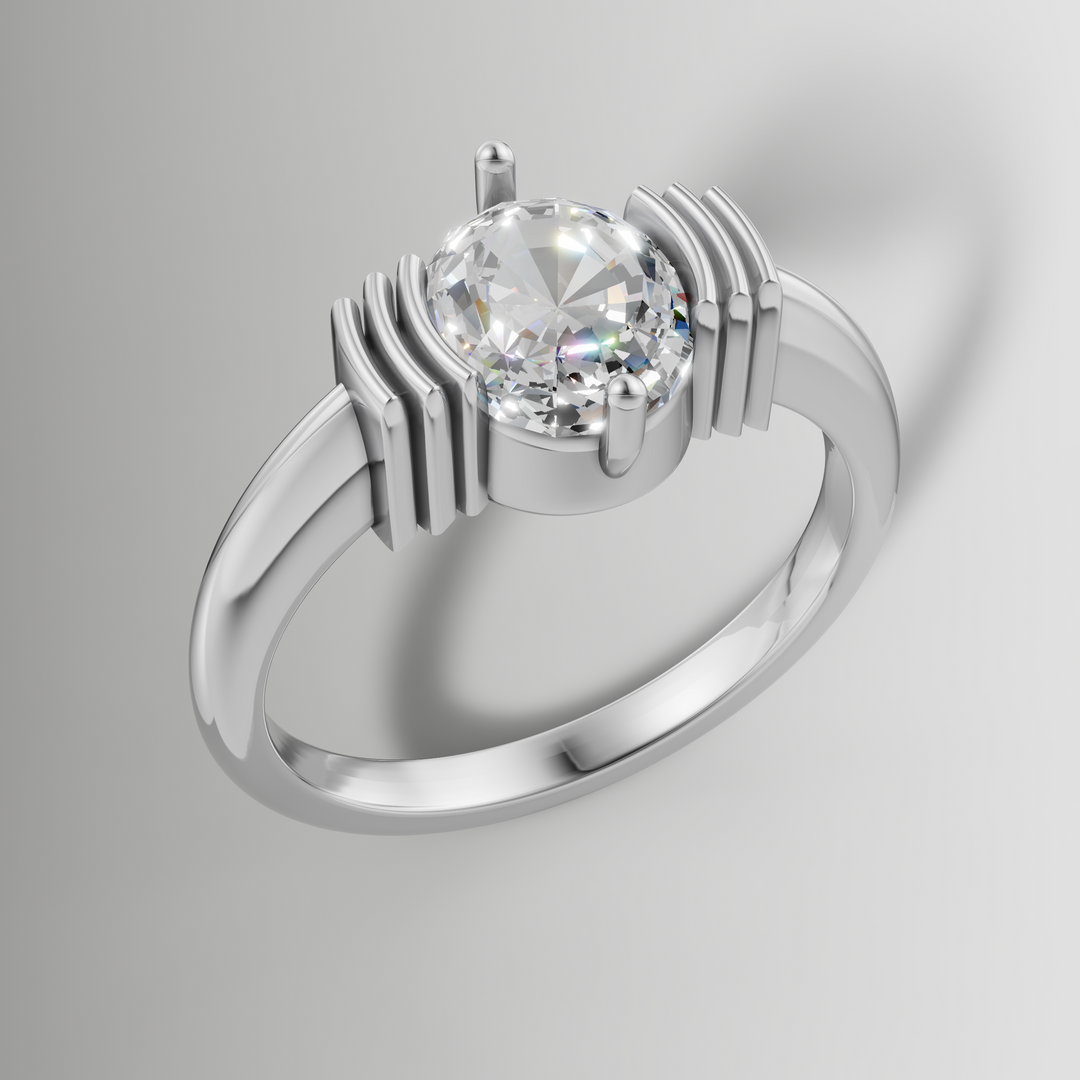 Art Deco Inspired Half Bezel Solitaire