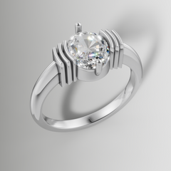 Art Deco Inspired Half Bezel Solitaire