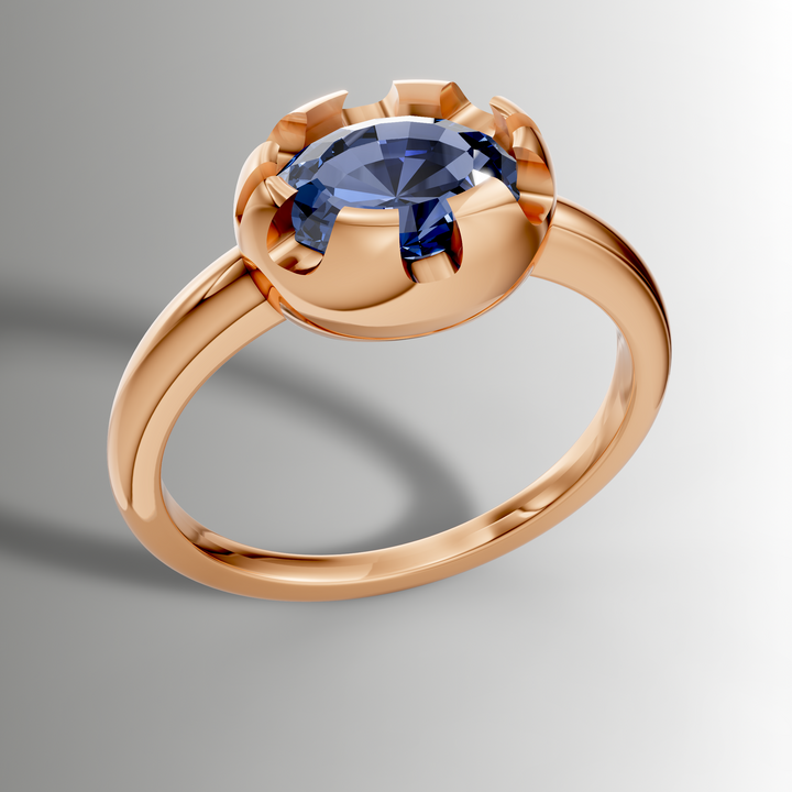 Victorian Inspired Belcher Ring for an Oval Stone