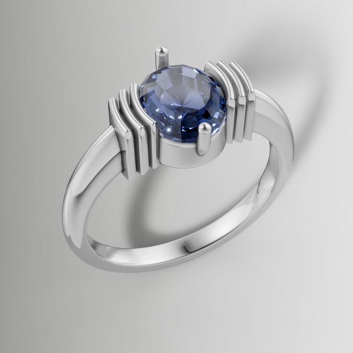 Art Deco Inspired Half Bezel Solitaire