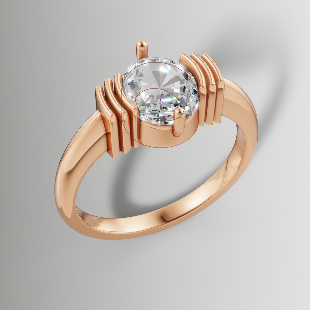 Art Deco Inspired Half Bezel Solitaire