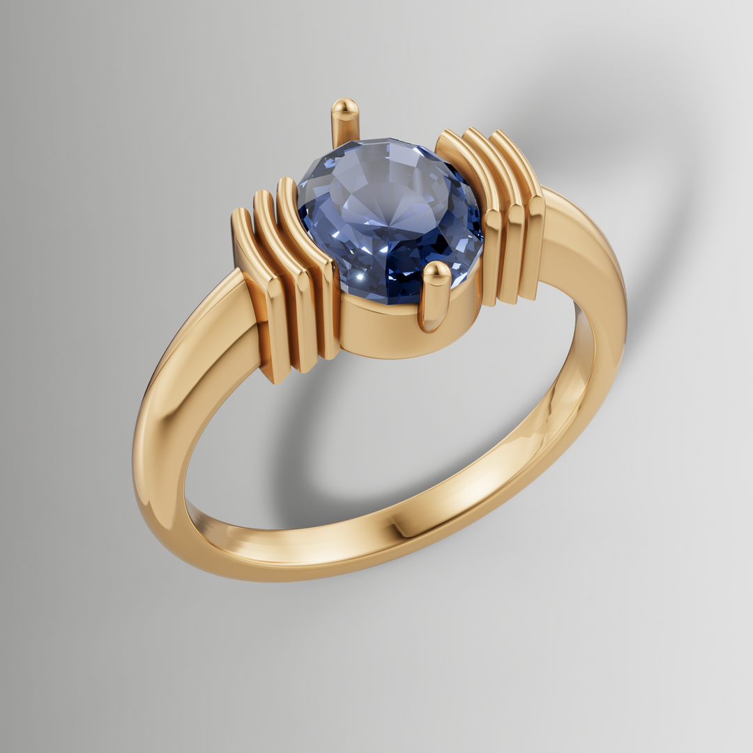 Art Deco Inspired Half Bezel Solitaire