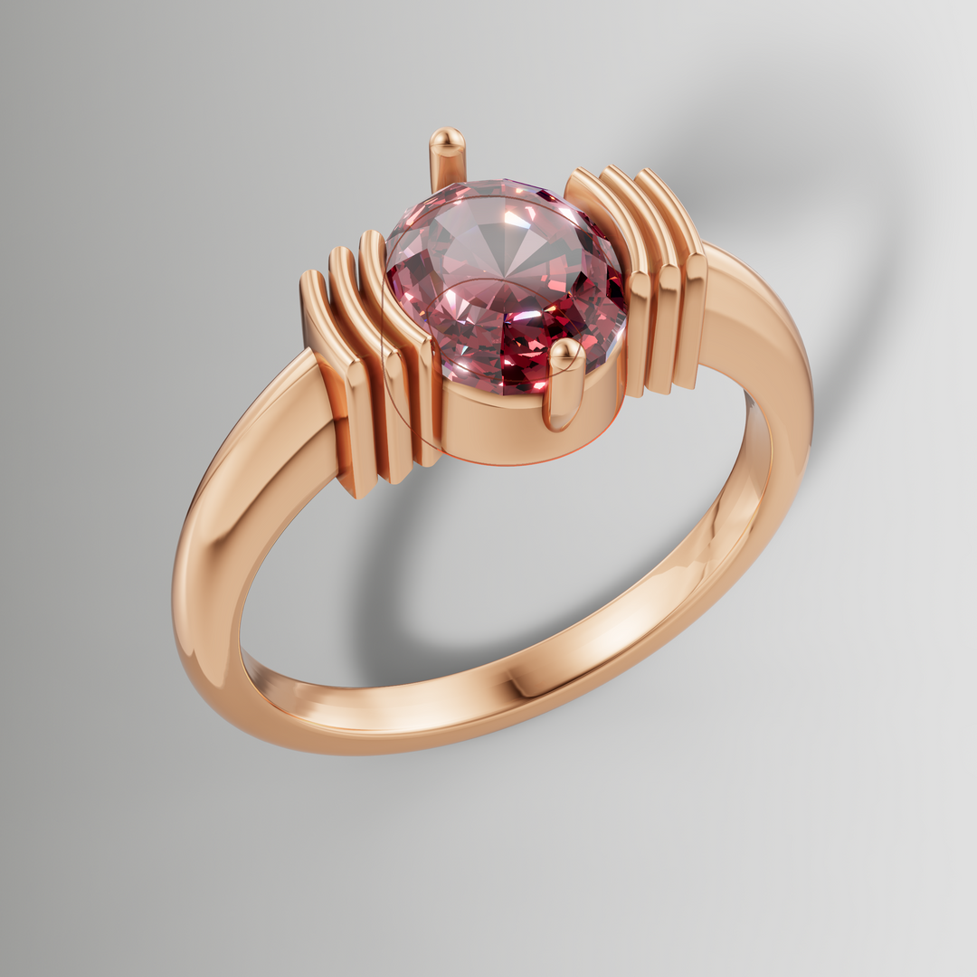 Art Deco Inspired Half Bezel Solitaire