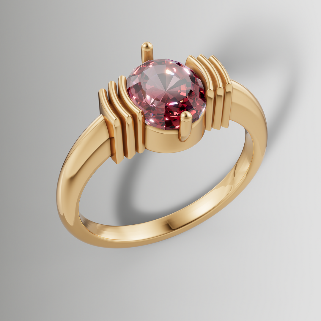 Art Deco Inspired Half Bezel Solitaire