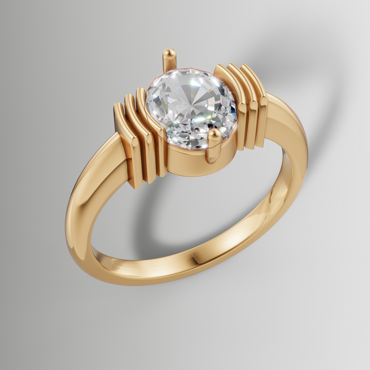 Art Deco Inspired Half Bezel Solitaire