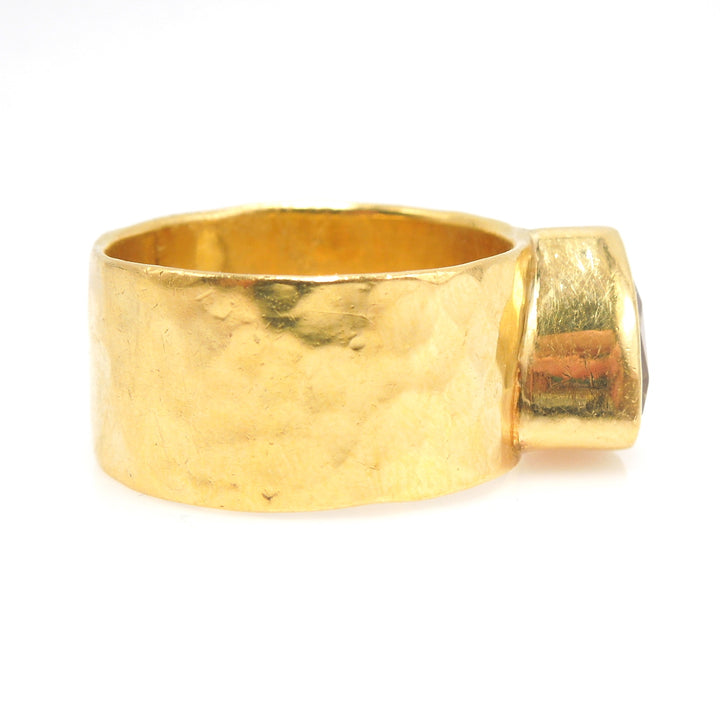 22K Yellow Gold Mounting with Trillion Cut Heliodor (Golden Beryl)