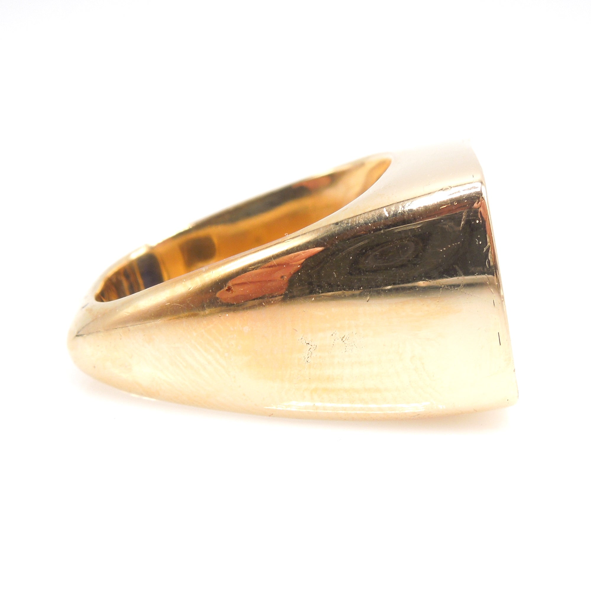 Large Mid-century Modern 18K and Lapis Lazuli Ring