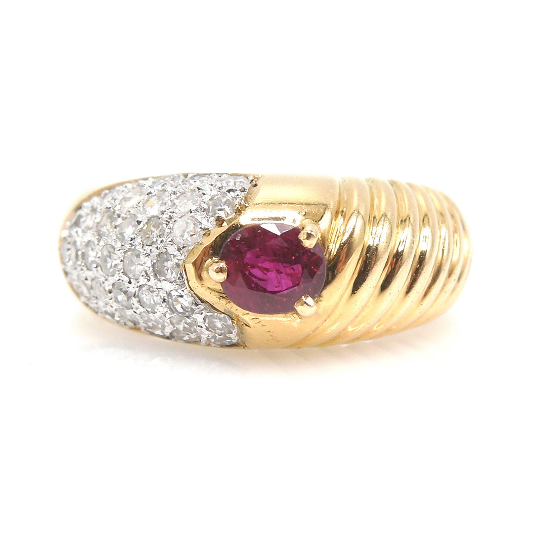 1980's Ruby, Diamond, and Gold Ring