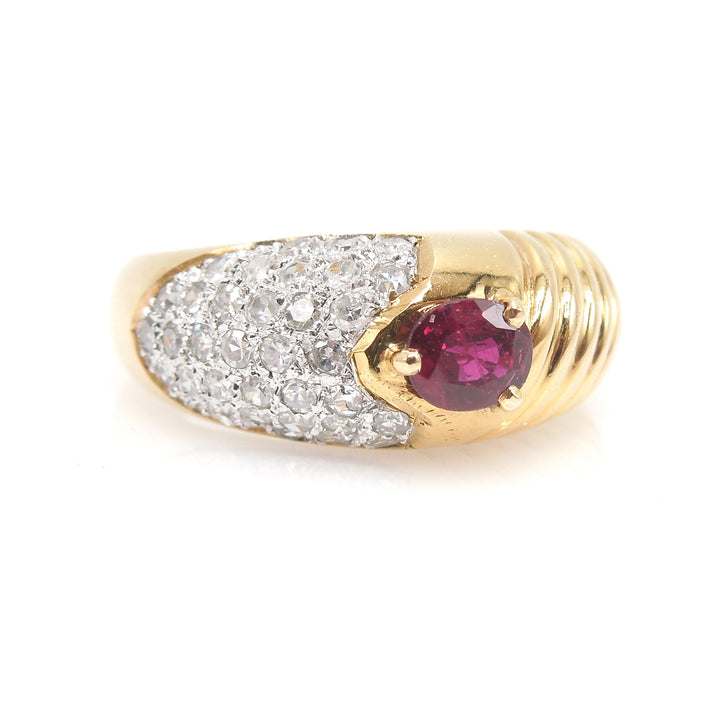 1980's Ruby, Diamond, and Gold Ring