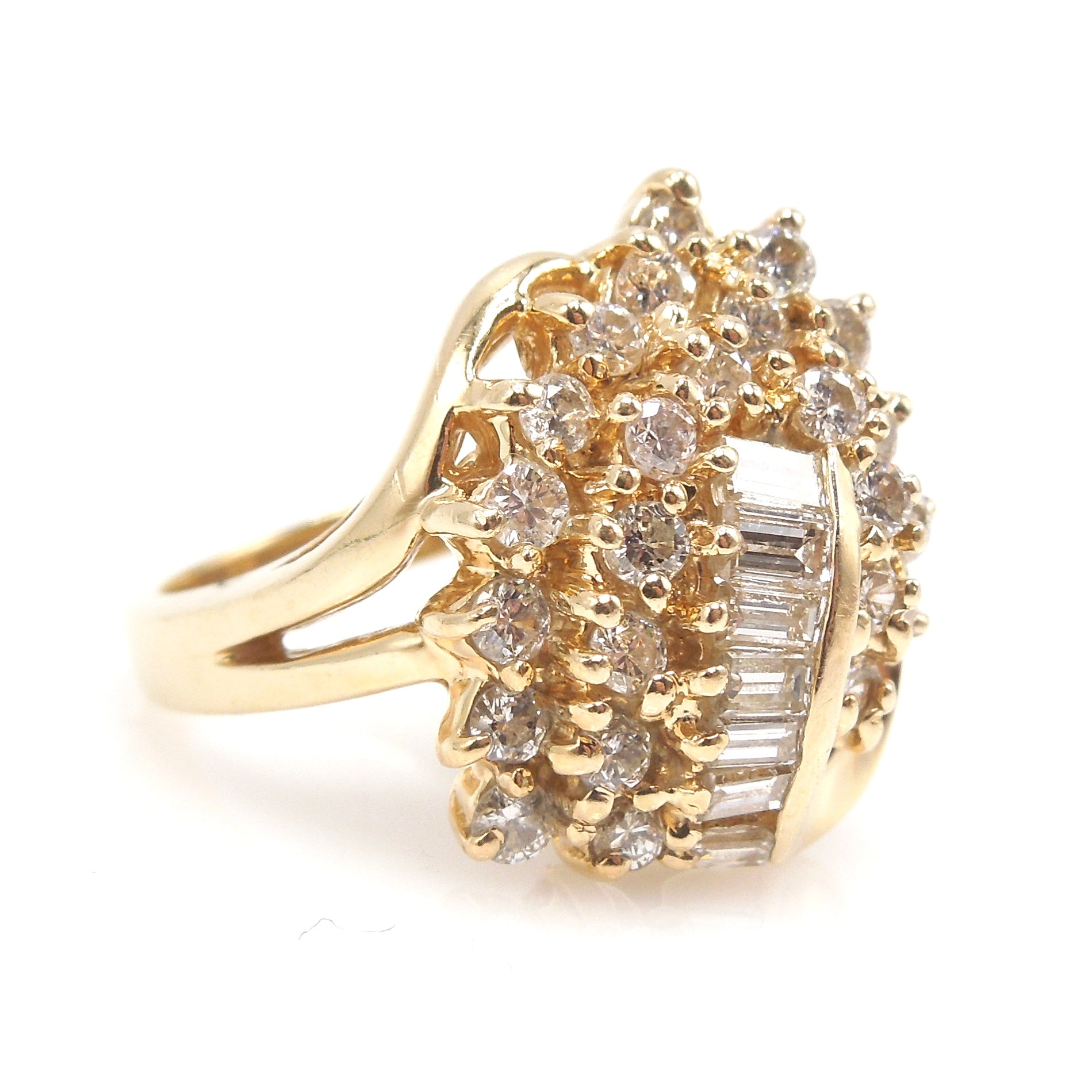 Vintage Yellow Gold and Diamond Cocktail Ring