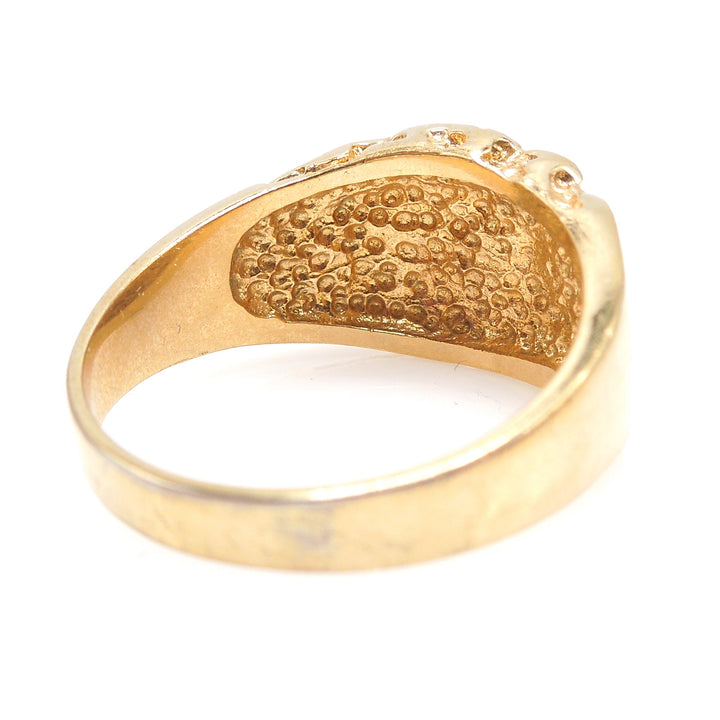 13mm Wide Gents Nugget Style Yellow Gold Band
