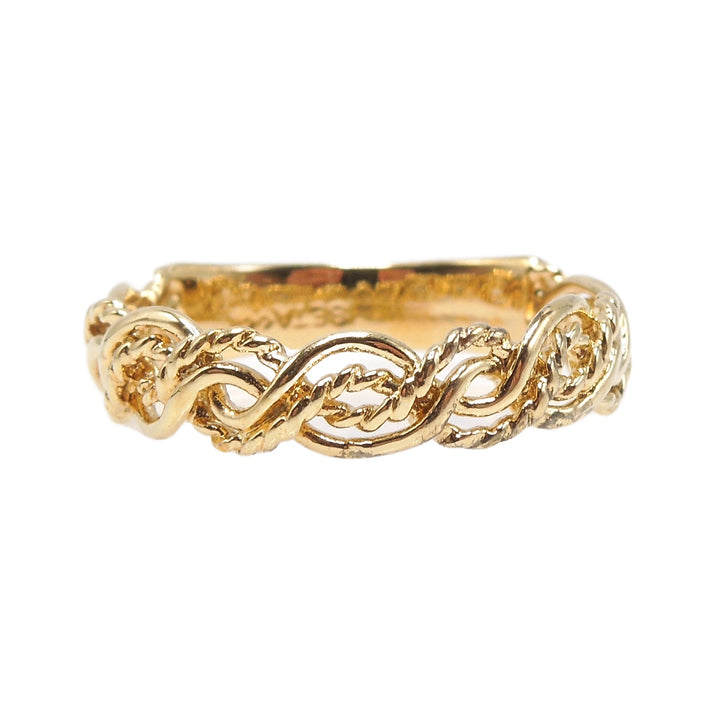 Twisted Wave Band in 14K Yellow Gold