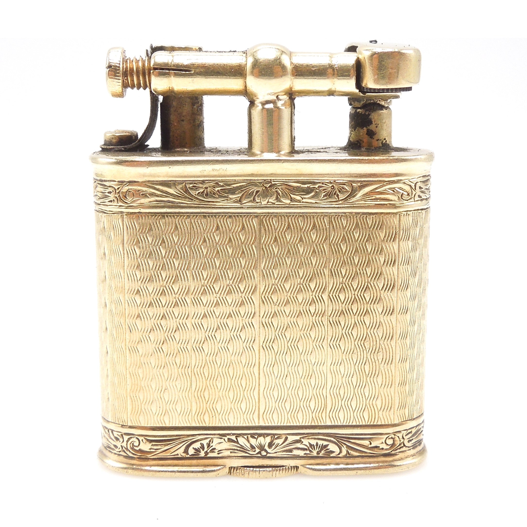 Antique Art Deco Solid 14K Yellow Gold Dunhill Cigarette Lighter