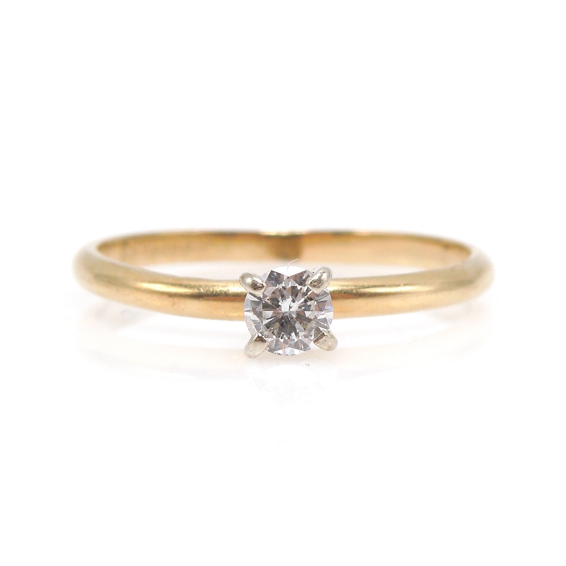 Estate 0.18ct Diamond Solitaire Engagement Ring with Simple 4 Prong Setting