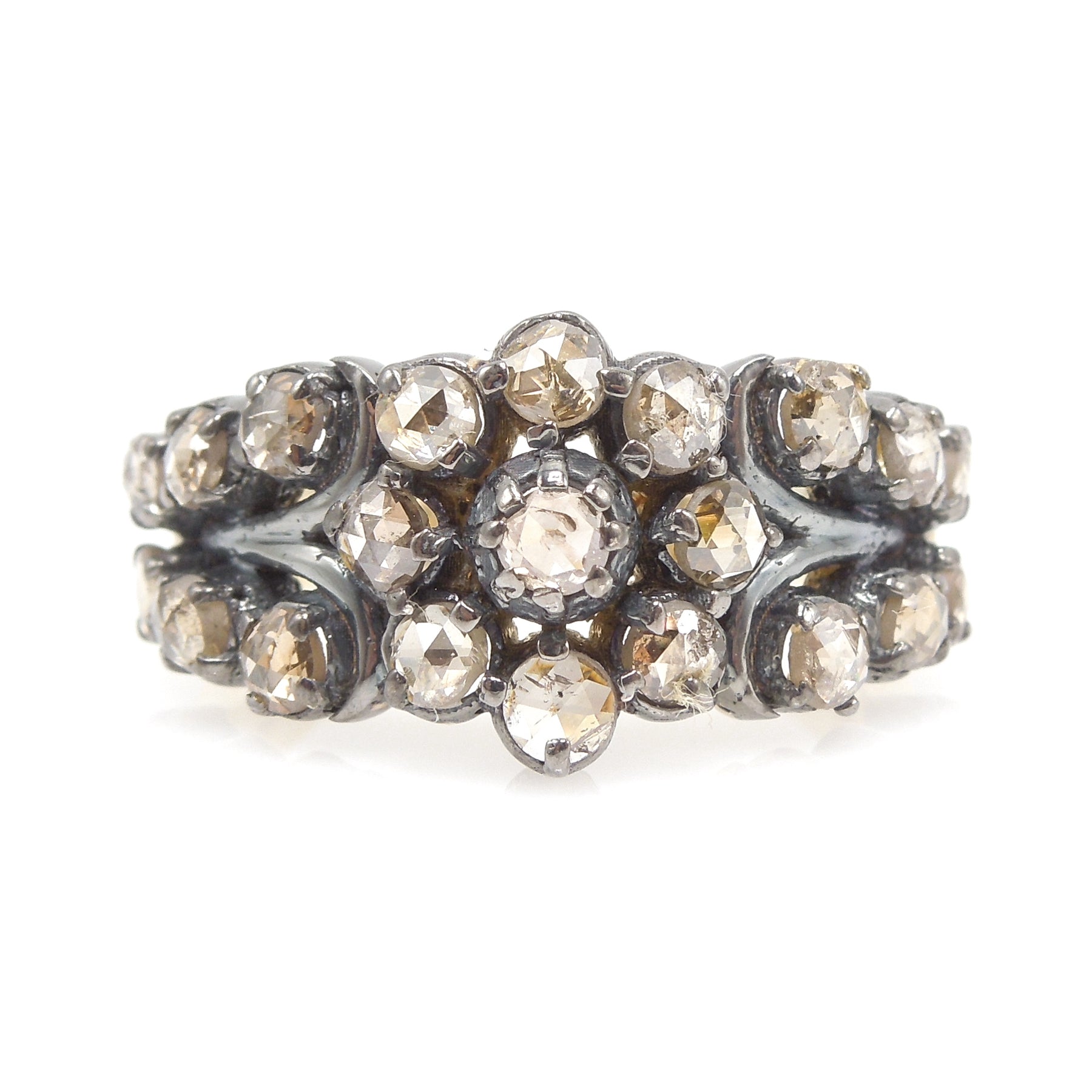 Georgian Rose Cut Diamond Cluster Ring — Gembank1973