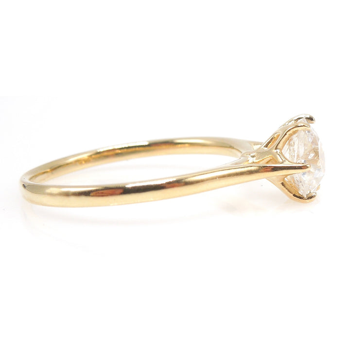 1.01ct Old Mine Cut Diamond Solitaire in 18K Yellow Gold