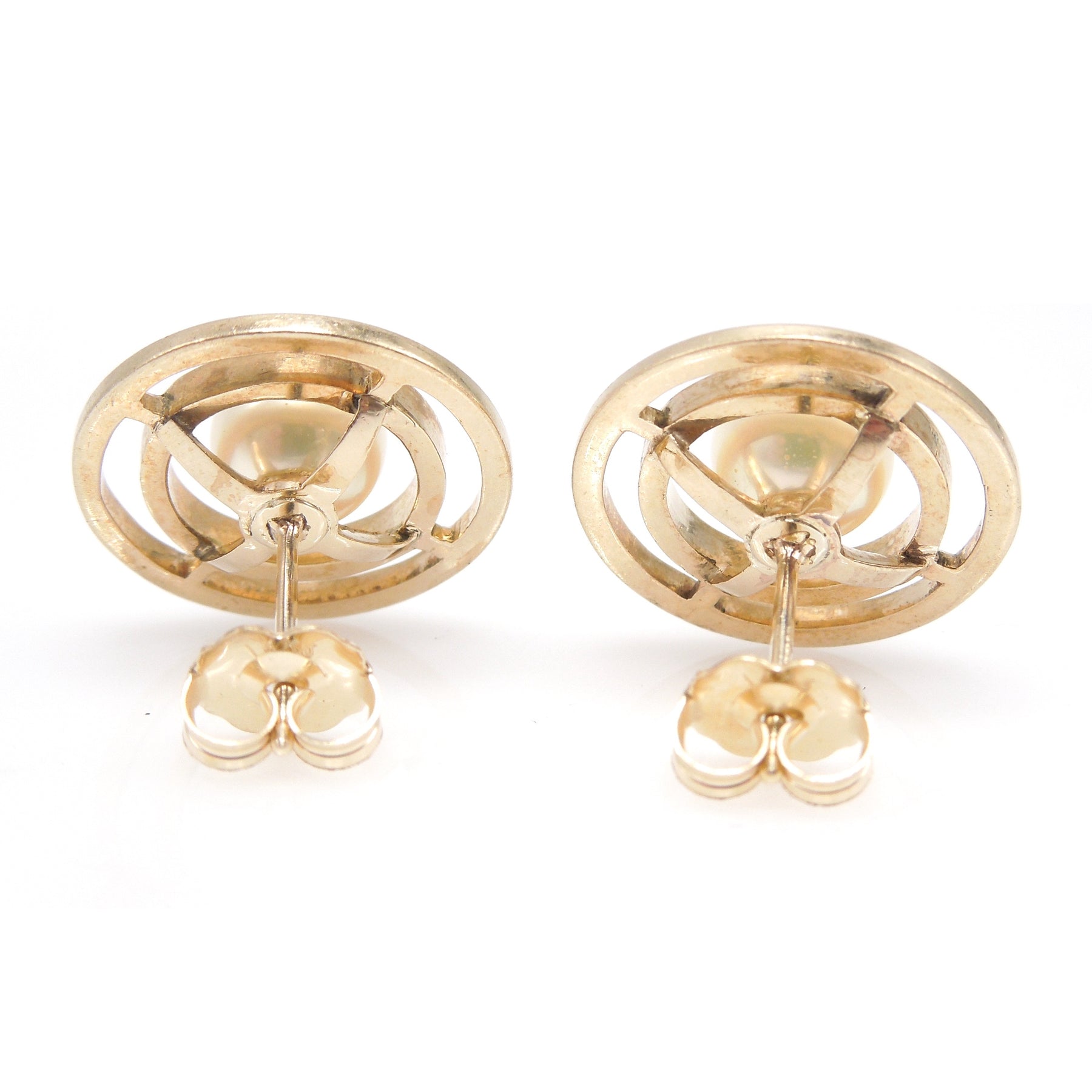 Vintage Mikimoto 14K Yellow Gold and Pearl Cufflinks, Converted to