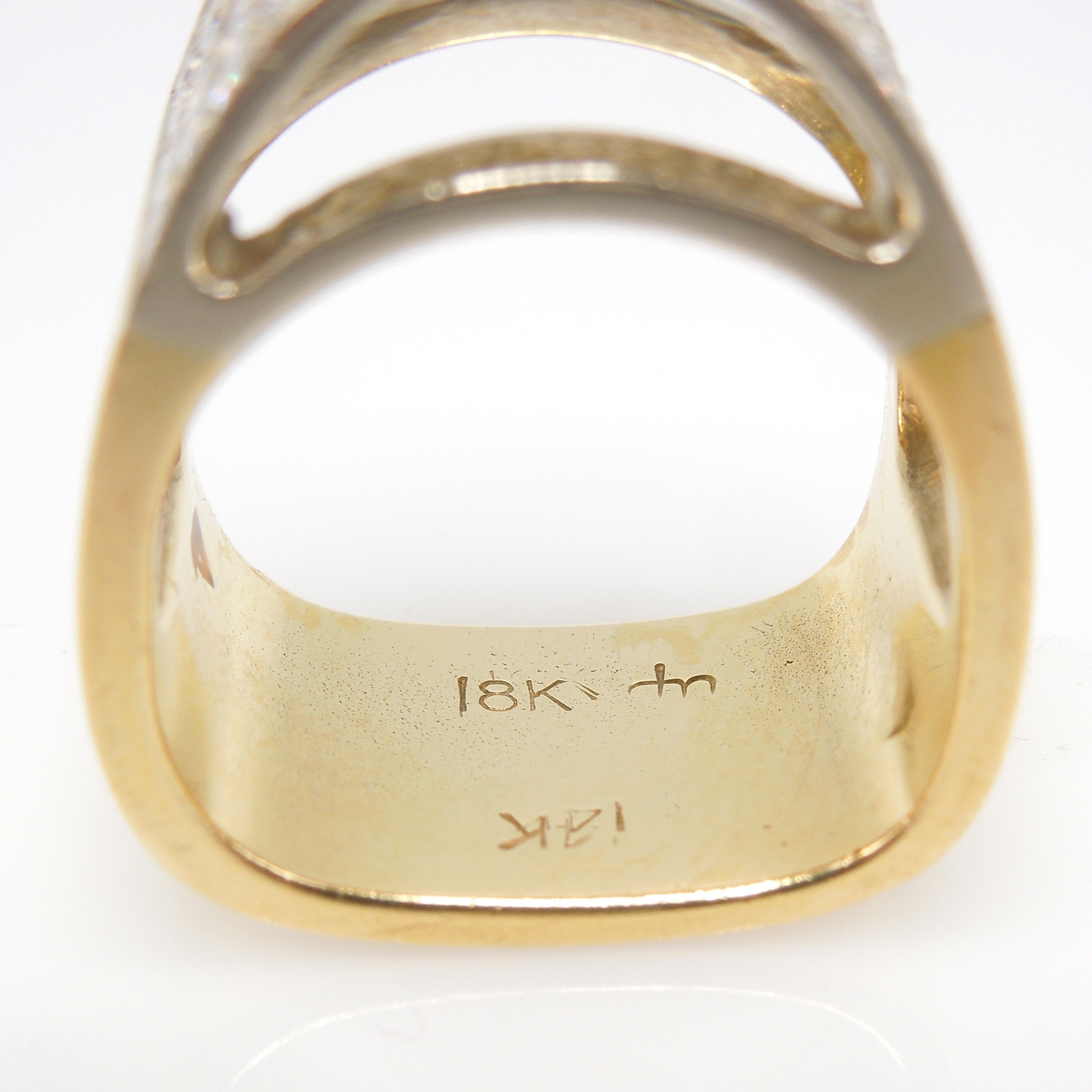 18K/14K Bicolor Gold and Diamond Dome Ring