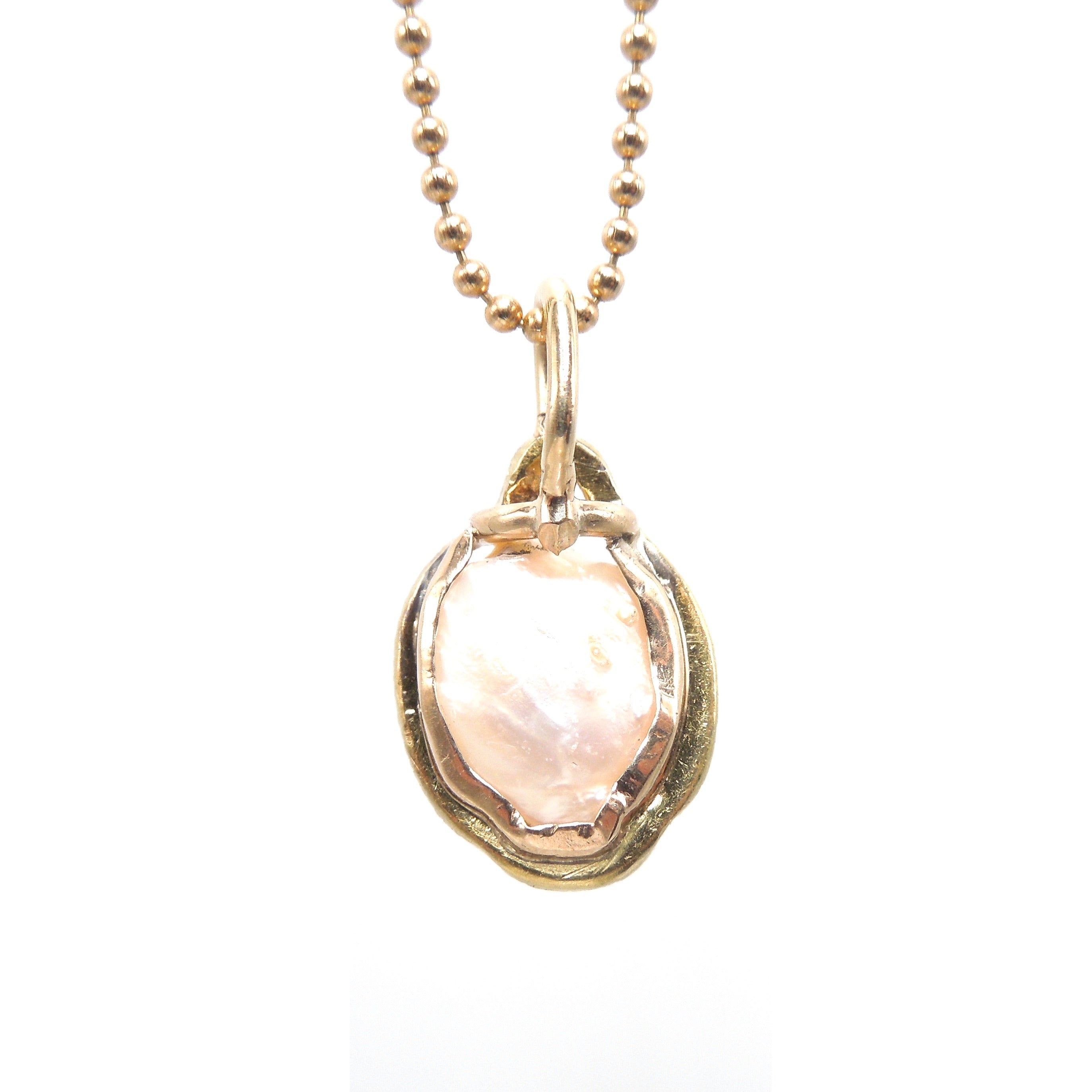 Antique 18K Yellow Gold Snake Enveloping Pearl Pendant