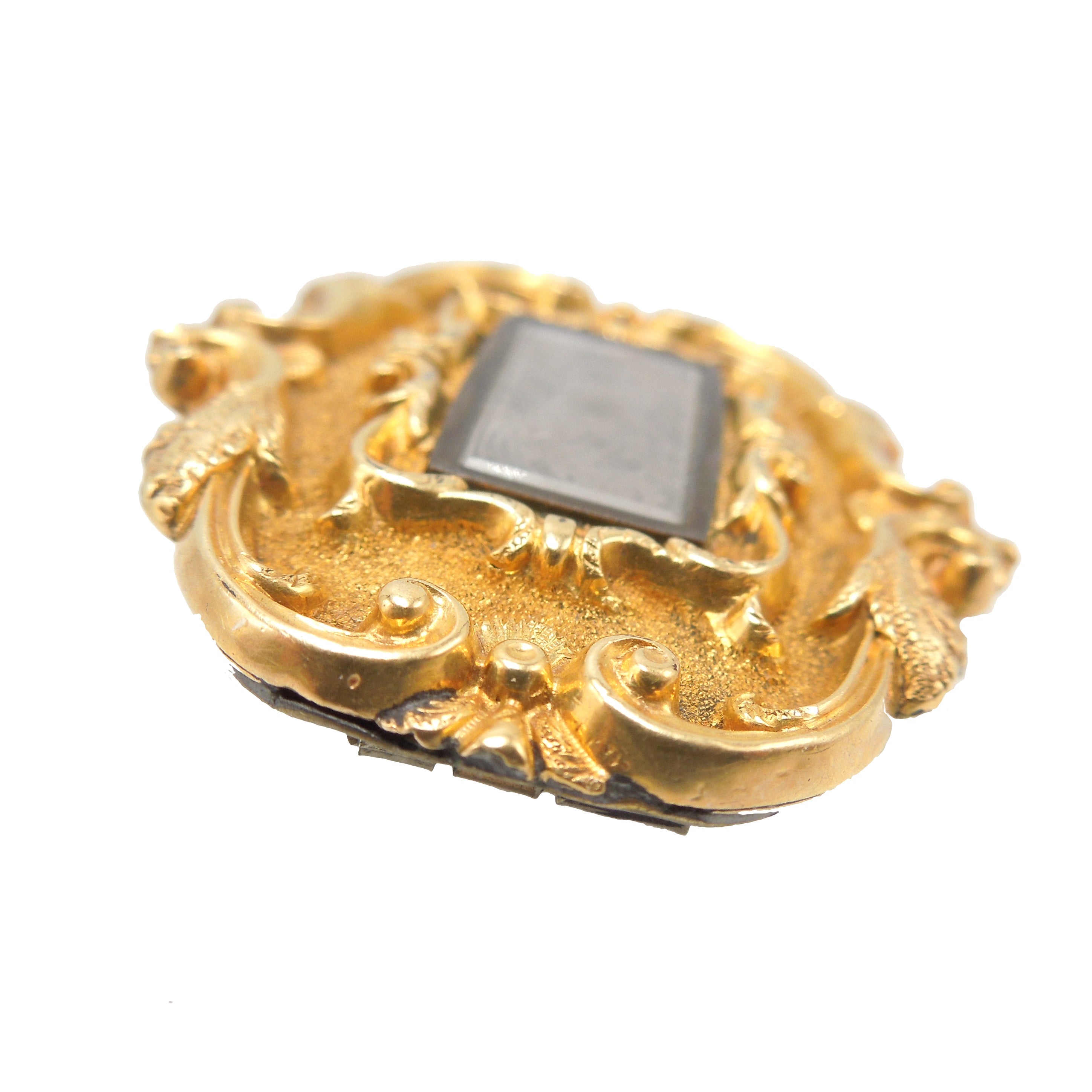 G.W. Clarke & Co. (ca. 1882) Yellow Gold Commemorative Hair Jewelry Brooch