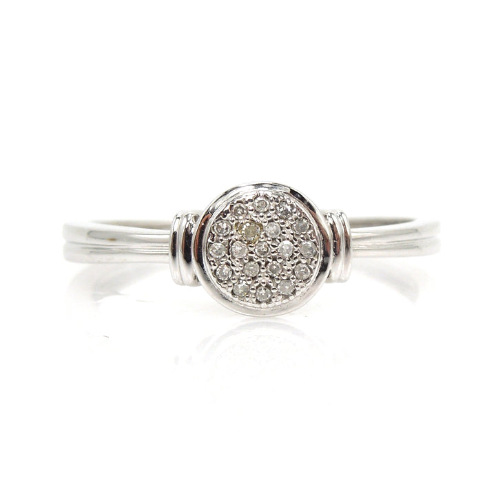 Petite Round Diamond and Gold Cluster Ring