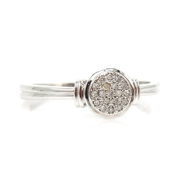 Petite Round Diamond and Gold Cluster Ring
