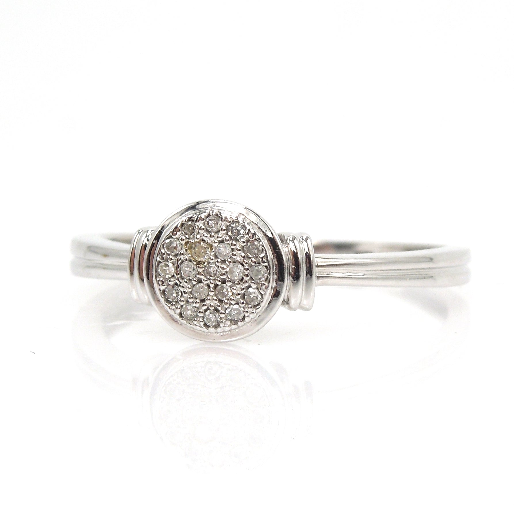 Petite Round Diamond and Gold Cluster Ring