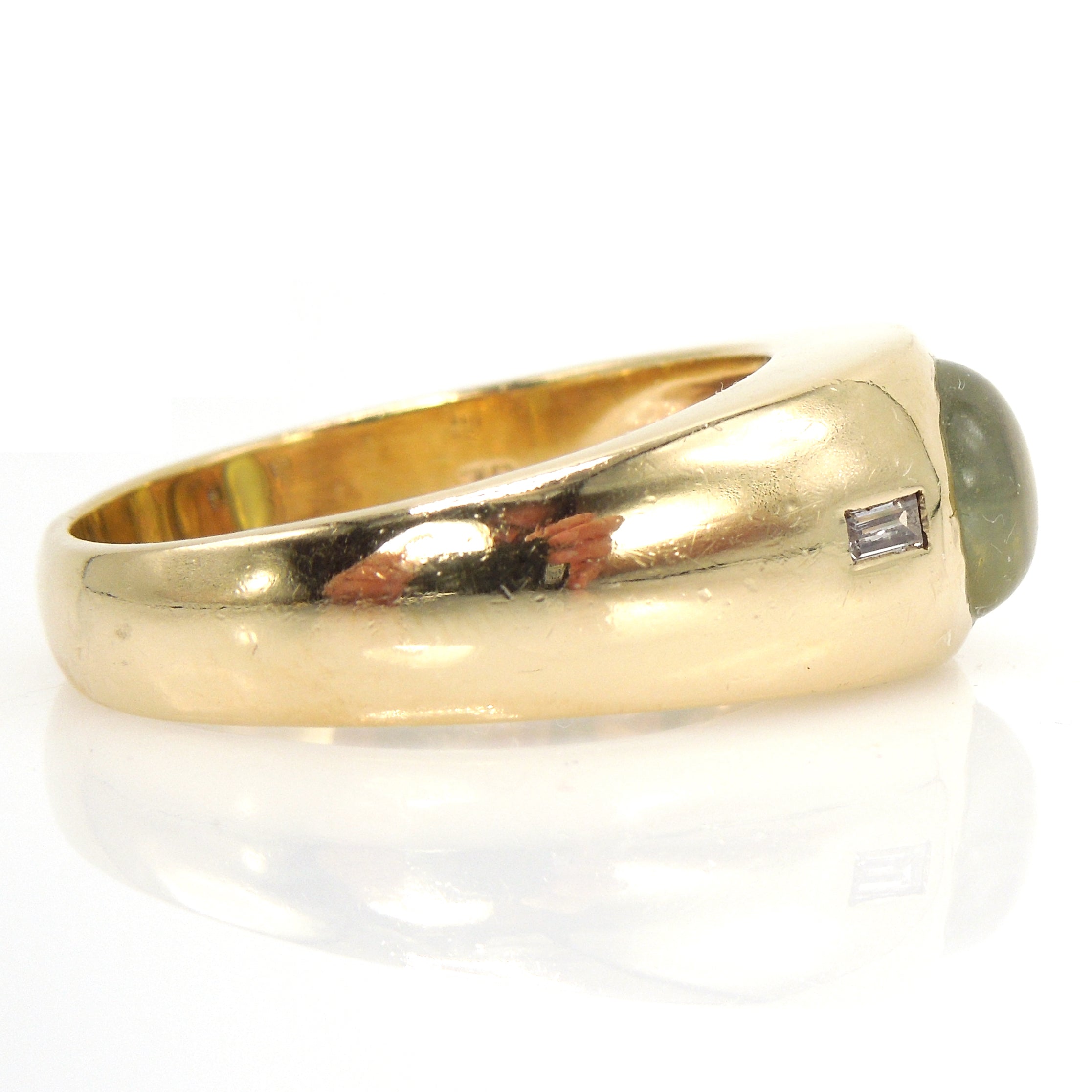 1960's Vintage Mans Cats Eye Diamond Ring 5.1 Grams Size 11 Solid 10K Gold  Mans Ring Vintage Man Solid Gold Cats Eye Ring Mans Vintage Rings