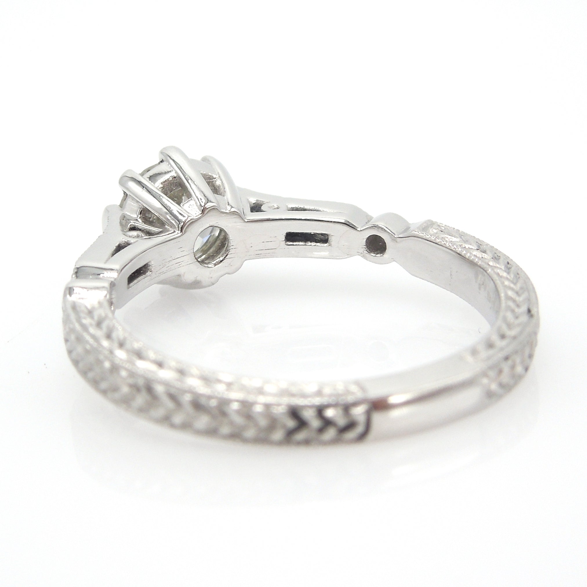 Art Deco Style 0.93 ct European Cut Diamond in Platinum Mounting