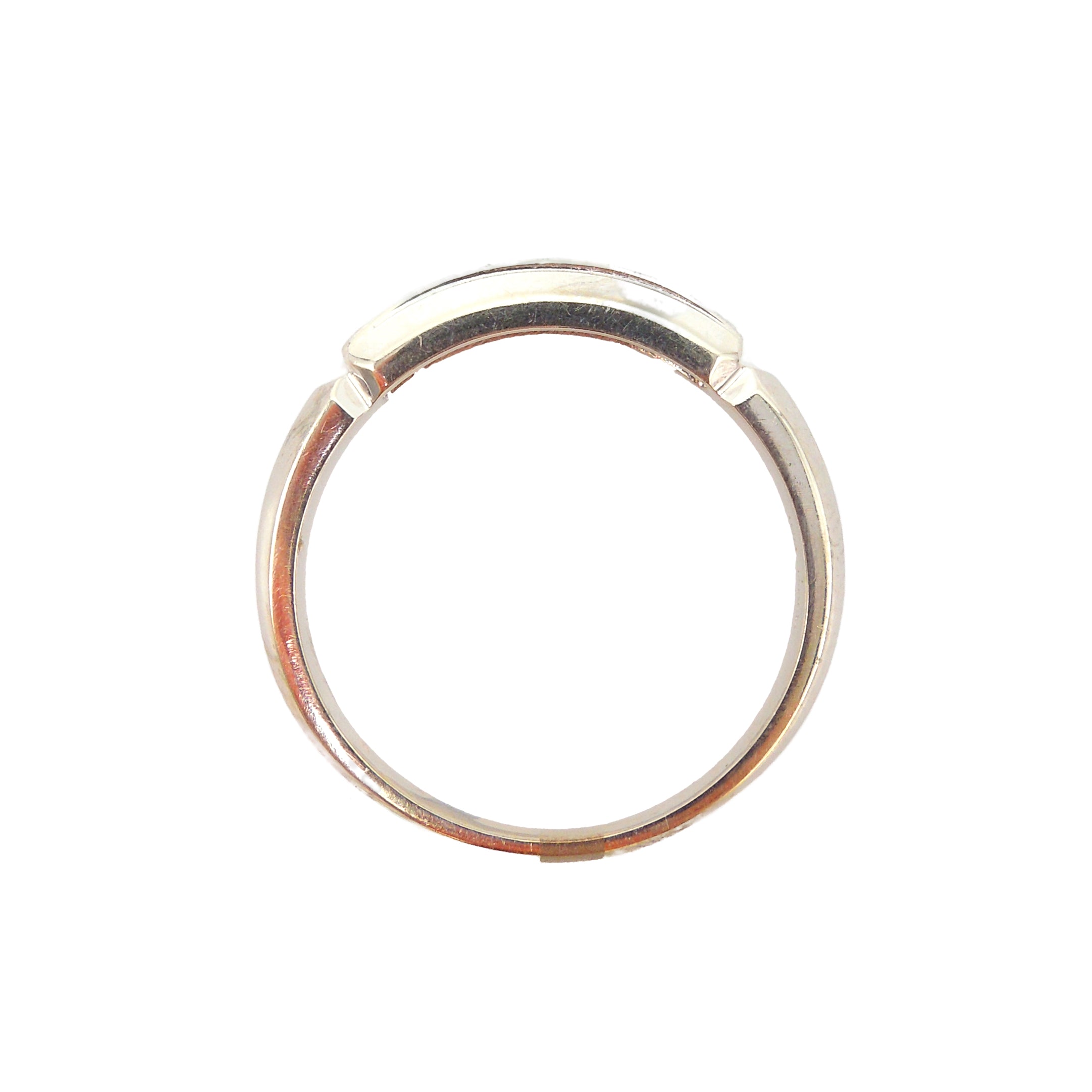 18K White Gold and Single Cut Diamond Men's Band