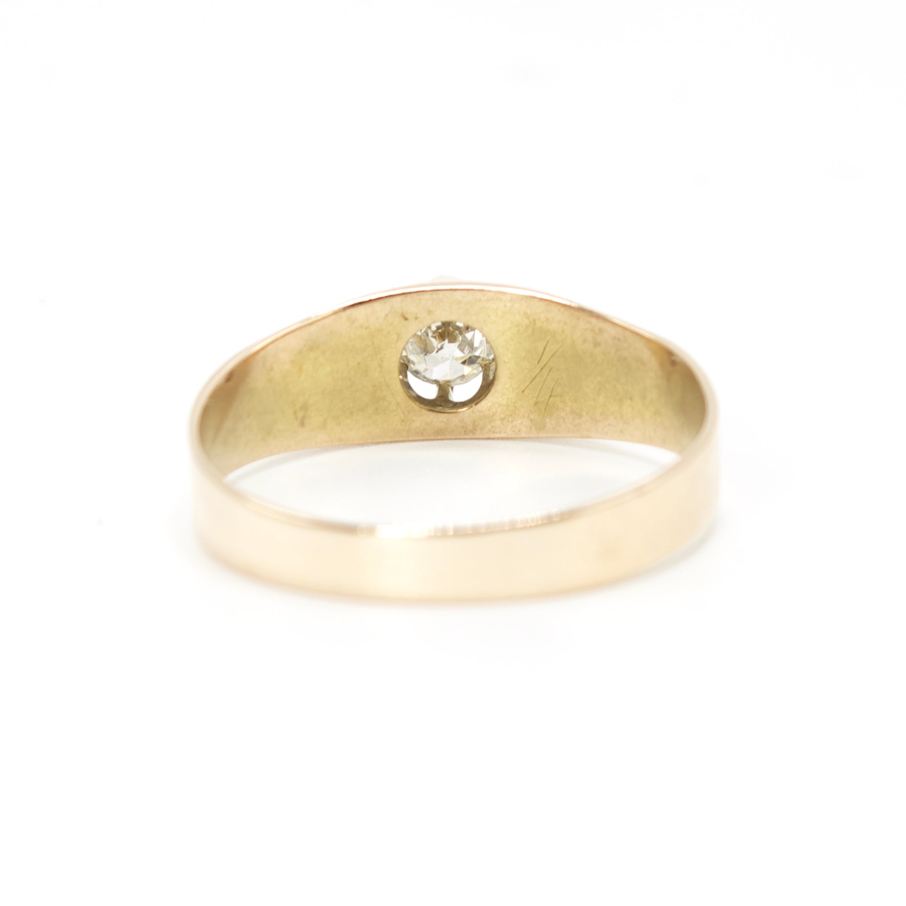 10K Yellow Gold Victorian Quarter Carat Diamond Belcher Ring