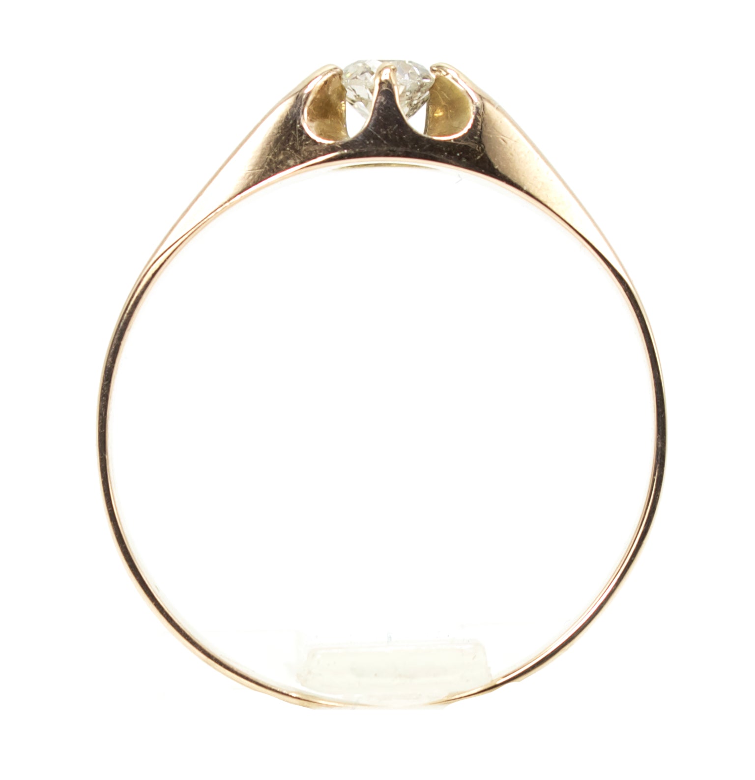10K Yellow Gold Victorian Quarter Carat Diamond Belcher Ring