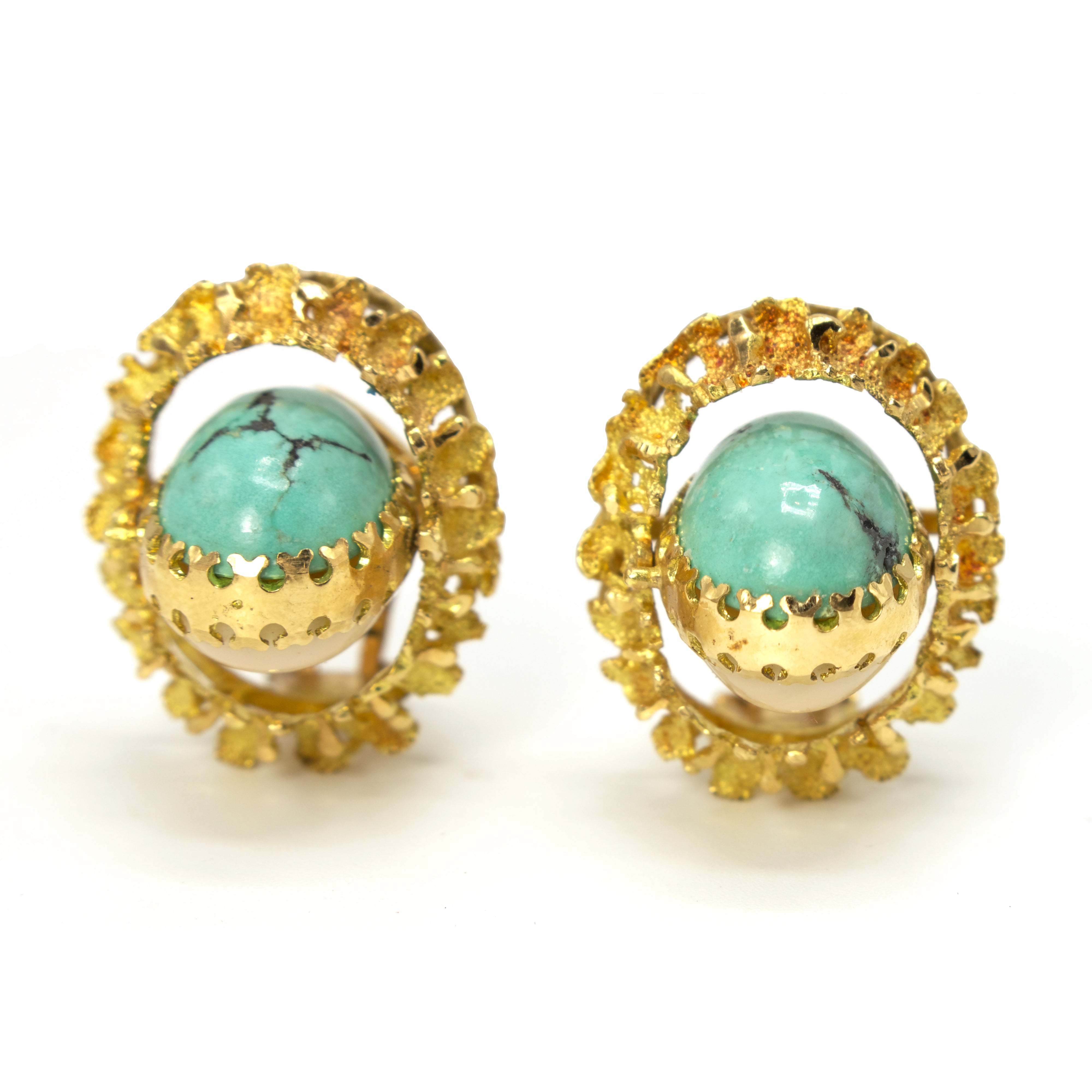 Buy Ruby & Turquoise 14K Gold Vermeil Over Sterling Silver Stud Earring  Online in India - Etsy