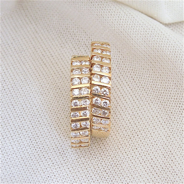 0.40ct Diamond and 18K Yellow Gold Snuggy Hoops