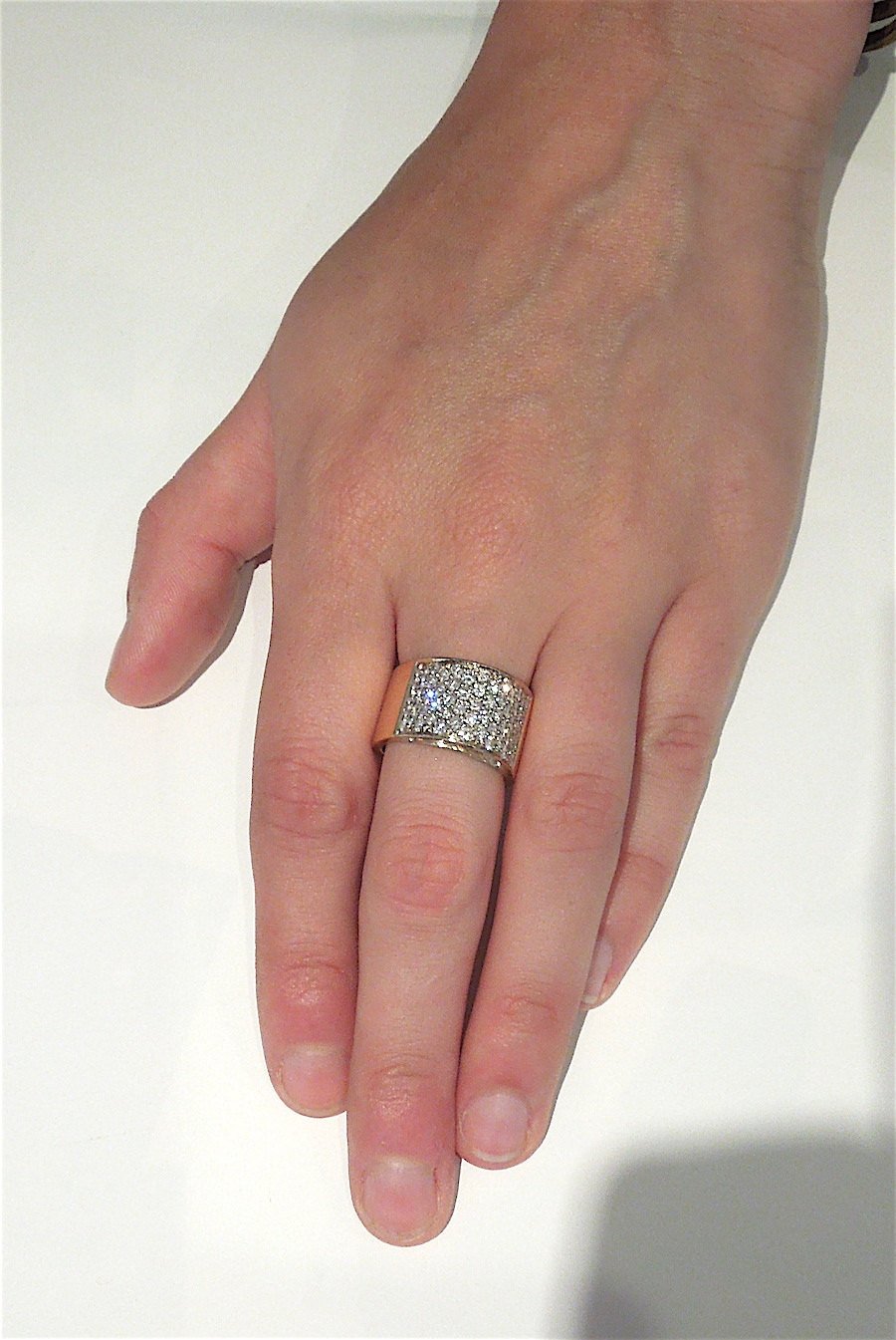 18K/14K Bicolor Gold and Diamond Dome Ring