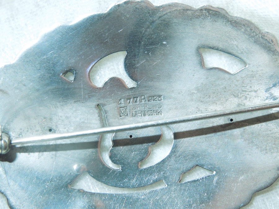 Vintage Georg Jensen Sterling Silver Grape Motif Brooch (1930s - 1940s)
