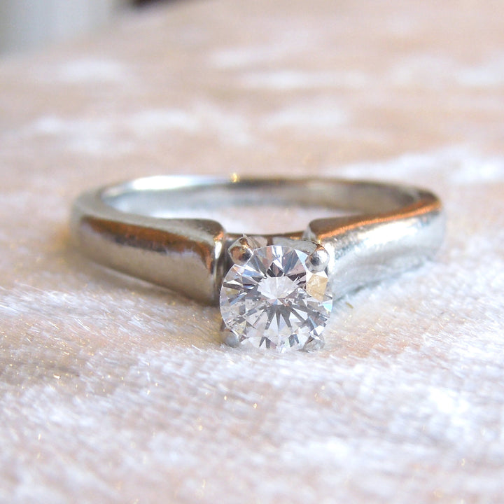 Half Carat Diamond Solitaire Engagement Ring in Platinum