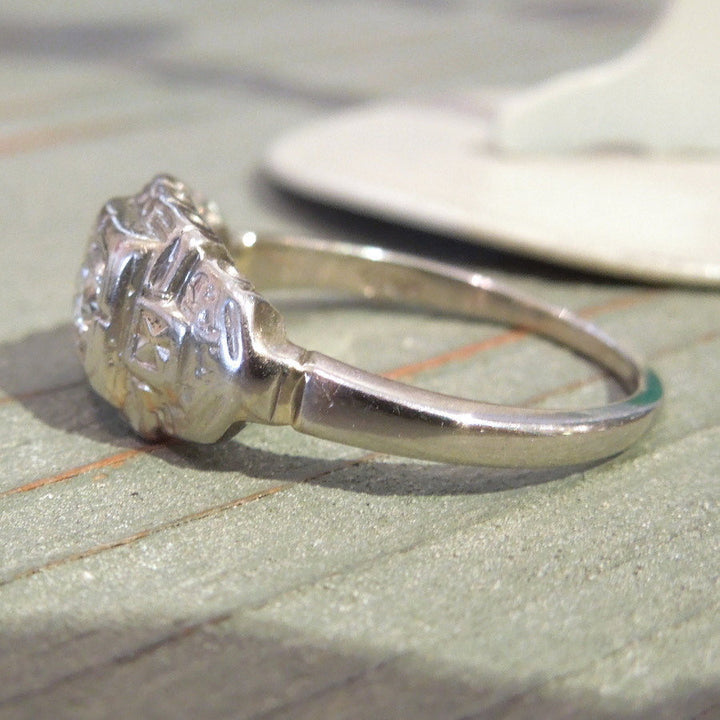 Palladium Art Deco Diamond Engagement Ring