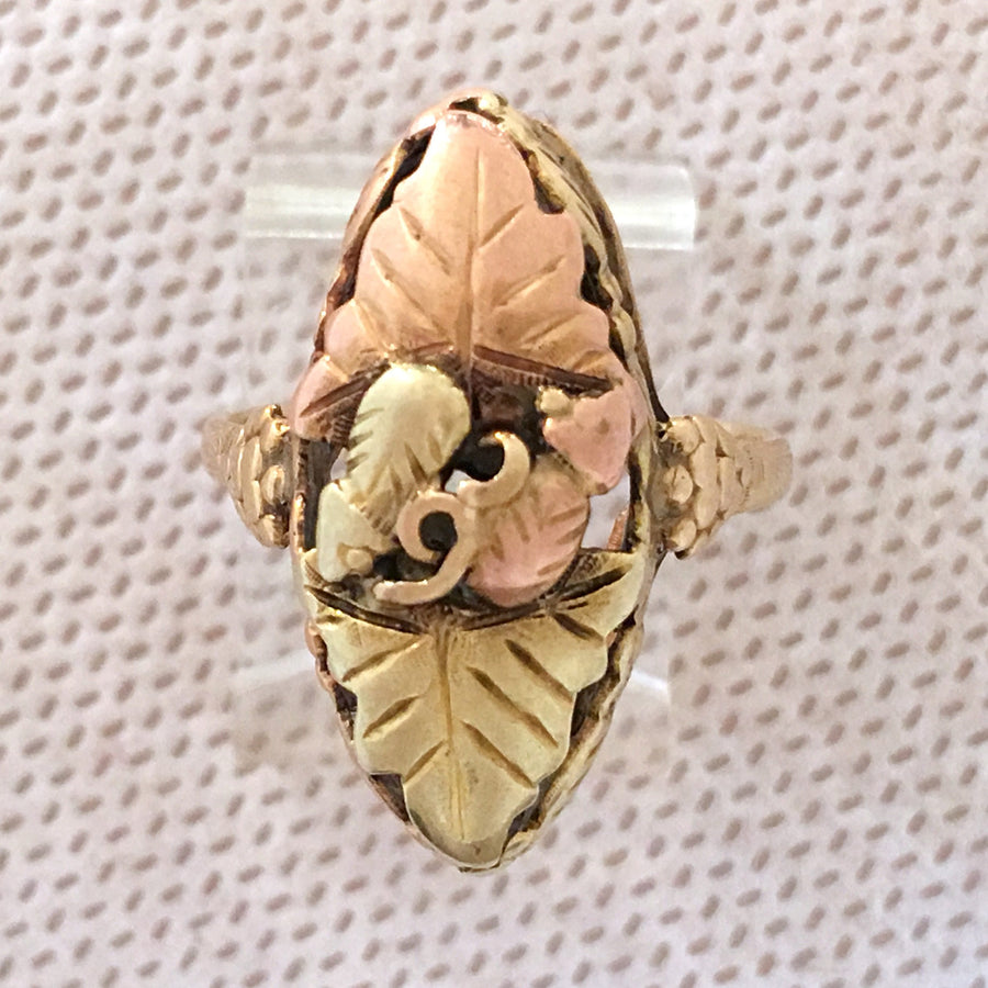 10-12K Black Hills Gold Marquise Shaped Ring