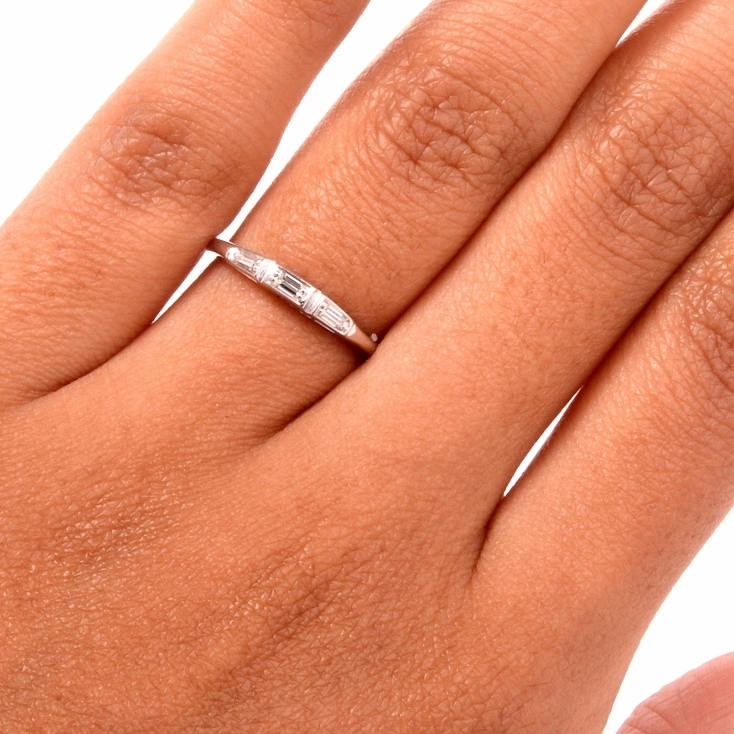 Half Carat Diamond Engagement Ring in 14K White Gold with Custom Wedding Band