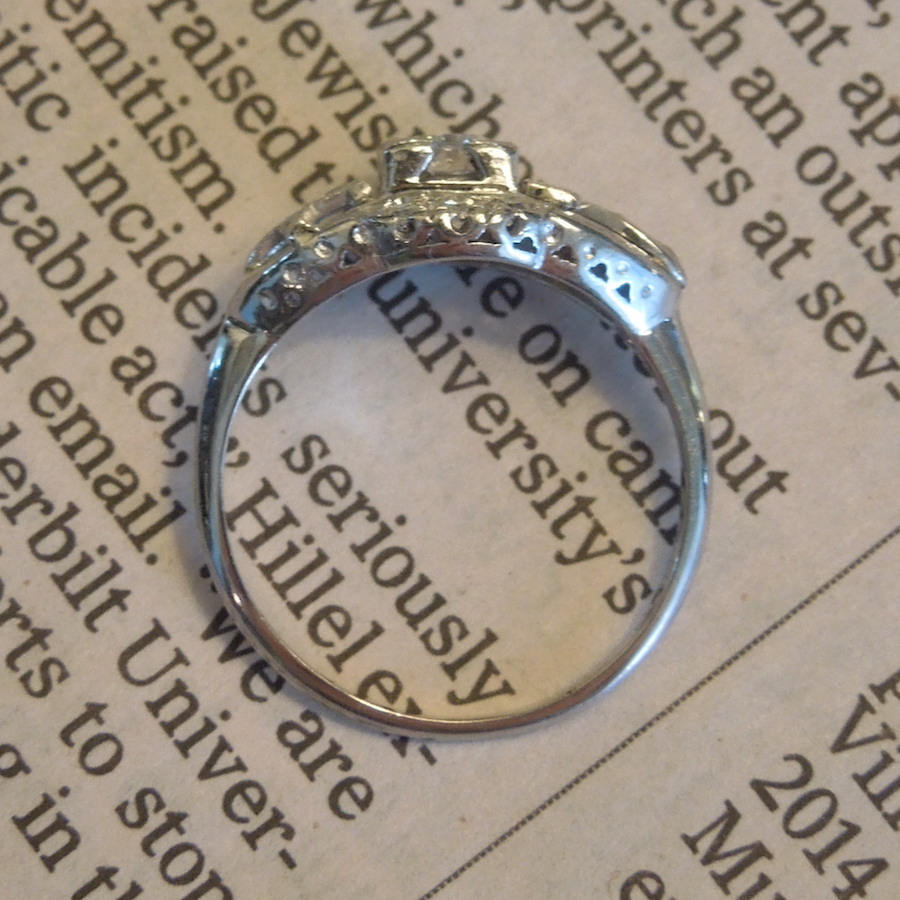 Art Deco Platinum and Diamond Halley's Comet Engagement Ring