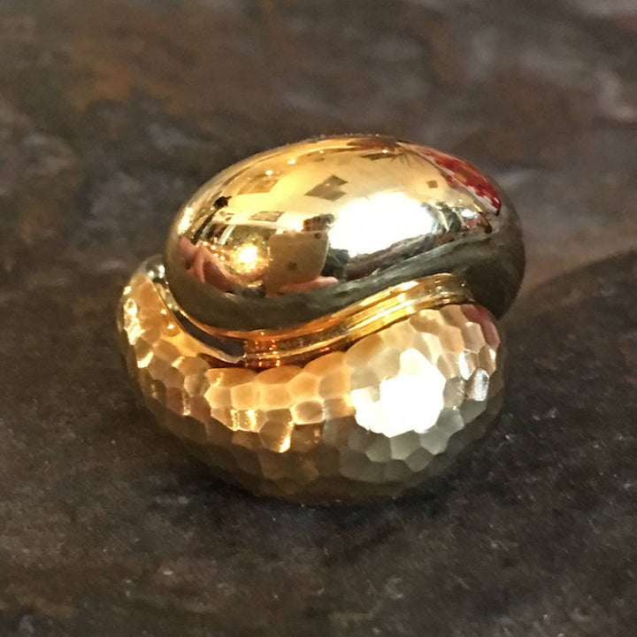 Midcentury Bypass Dome Ring - 18K Italian Gold